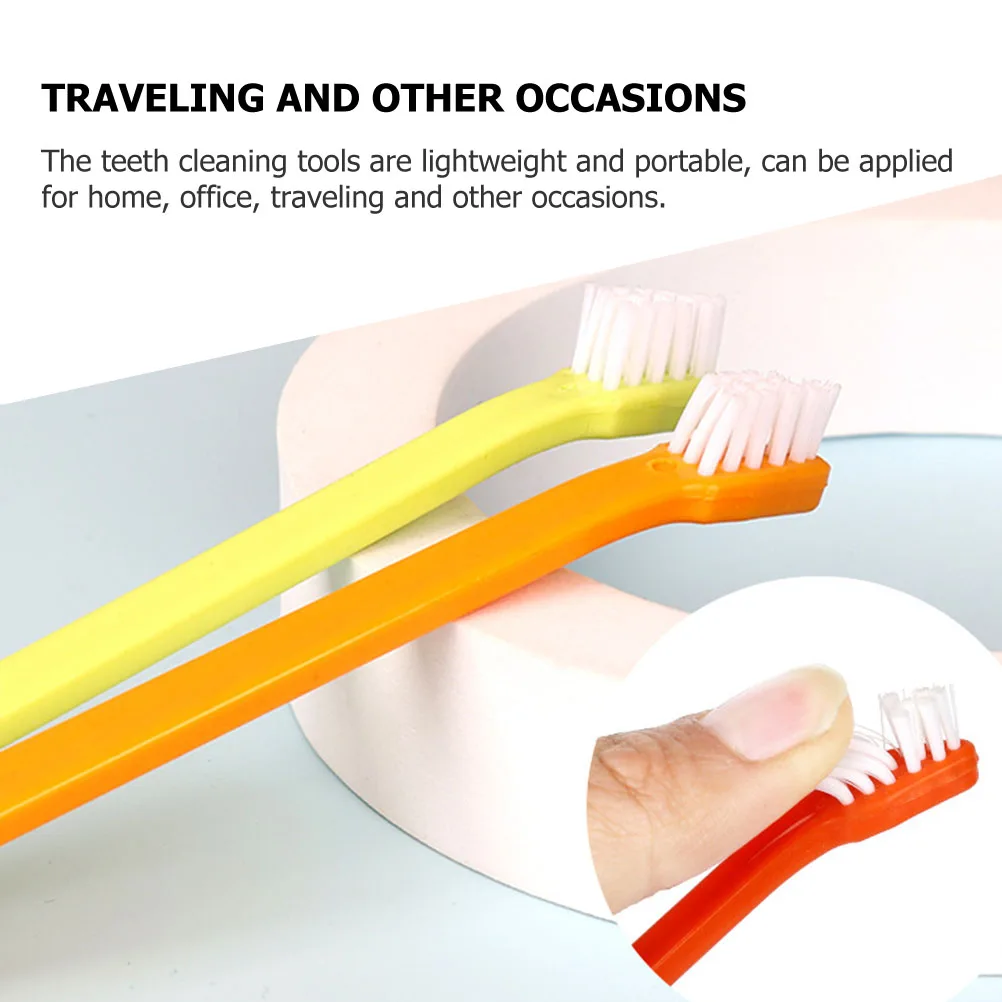 

6 Pcs Pet Toothbrush for Dogs Cats Small Large Breed Oral Care Cleaning Tools White Orange Yellow Purple