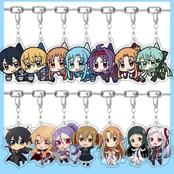 Anime Sword Art Online Metal Keychain Asuna Krito Kirigaya Kazuto Key Chain for Backpack Key Rings for Fans Gift KEY CHAINS
