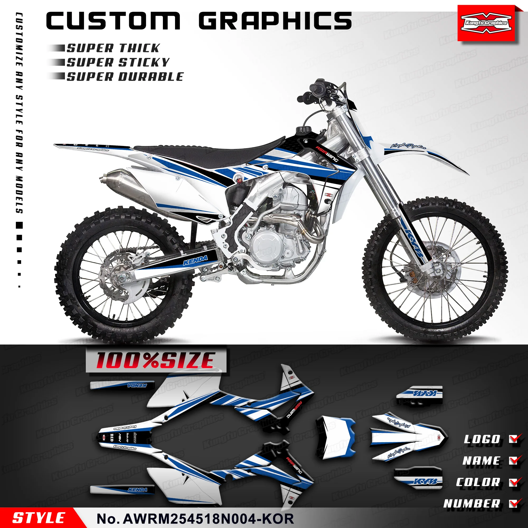 

Видеонабор KUNGFU GRAPHICS для Asiawing RM250 RM450 2018 2019 2020 2021 2022 2023 2024, AWRM254518N004-KOR