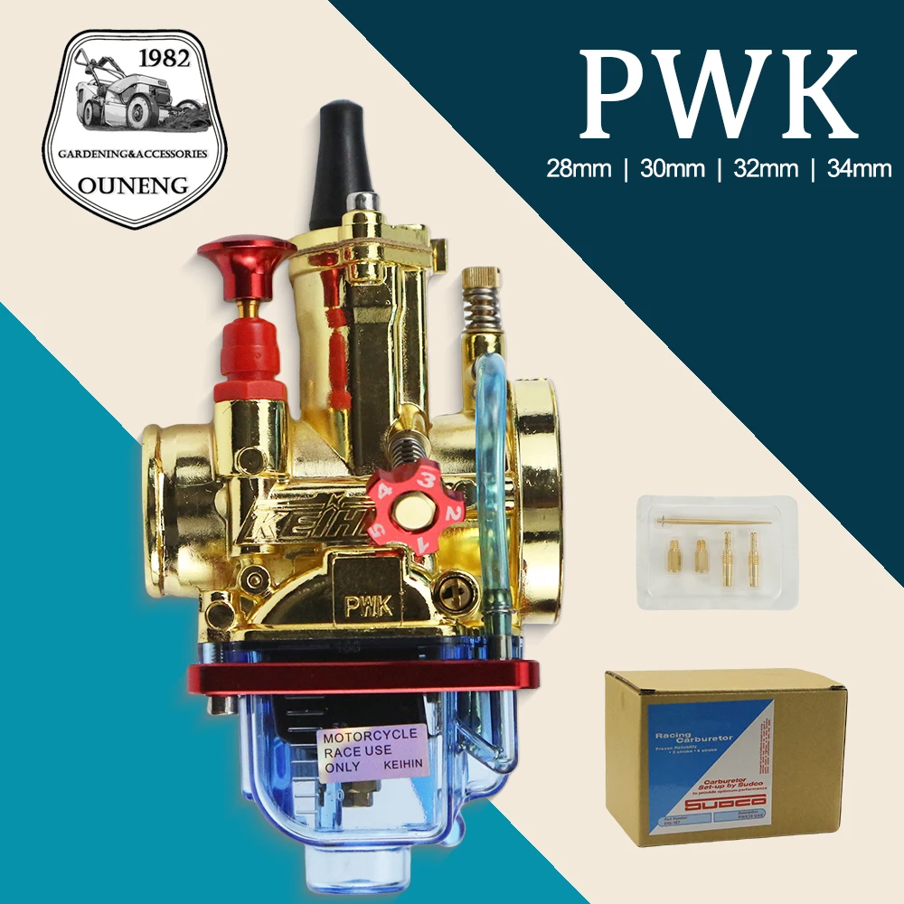 

Motorcycle Carburetor 28mm 30mm 32mm 34mm for 2-stroke 4-stroke PWK Keihin Dirt Bike ATV Racing 125-250cc Motors Golden Color