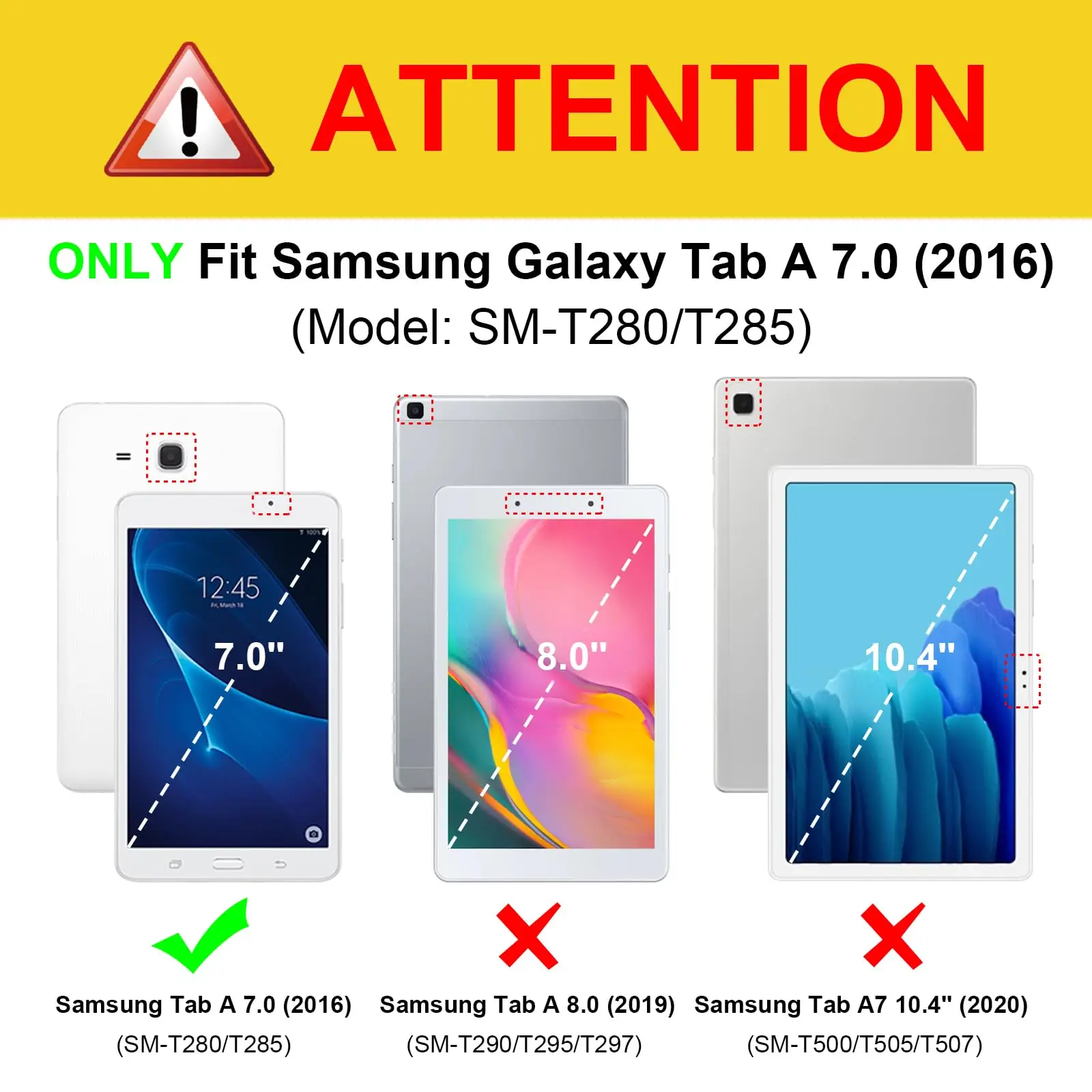 Case for Galaxy Tab A 7.0 SM-T280 SM-T285 (2016) - Slim Lightweight Durable Trifold Stand Cover, Supports Auto Wake/Sleep