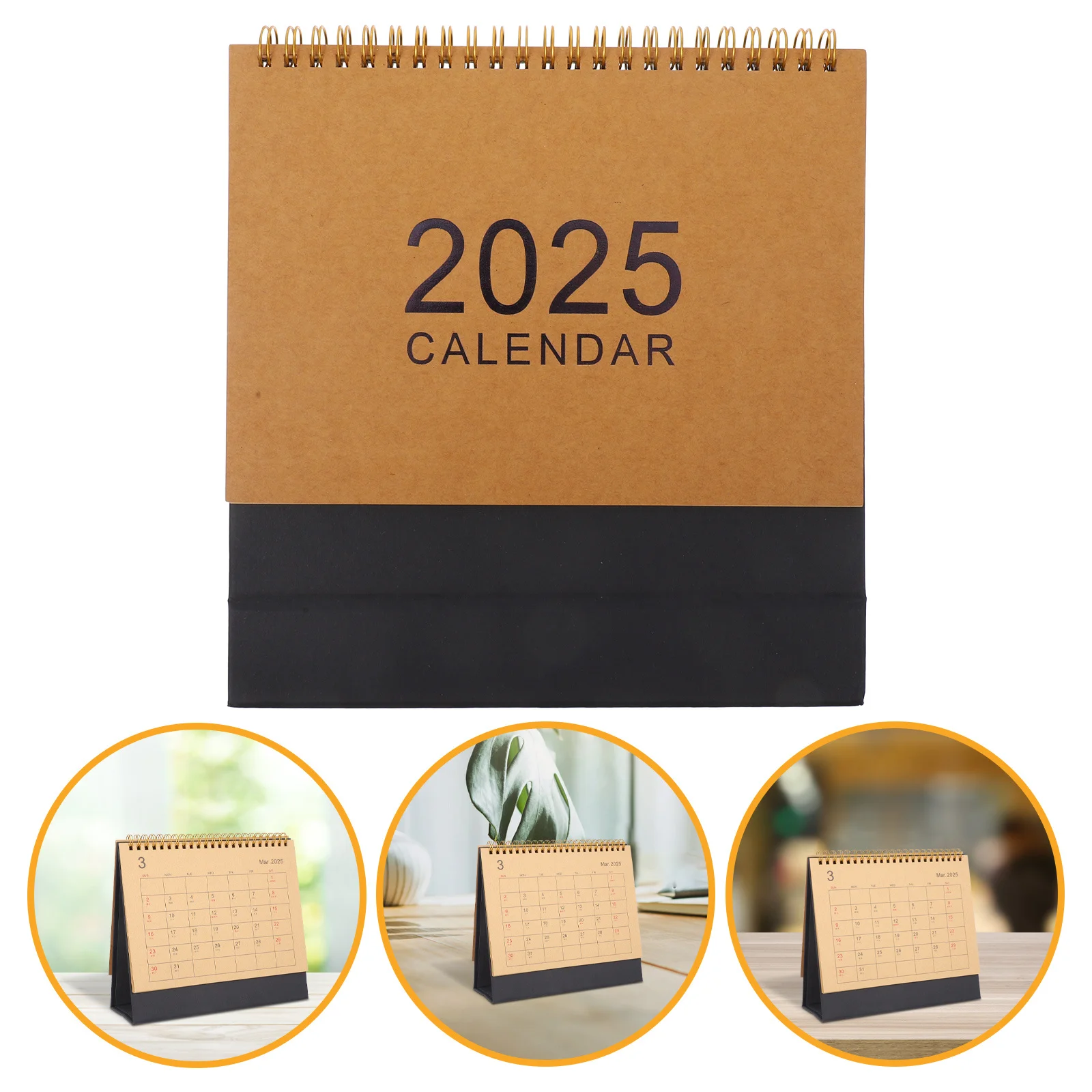 

Small Standing 2024-2025 Desktop Calendar Office Minimalist Flip Calendar Daily Planner for Home School Work Desk