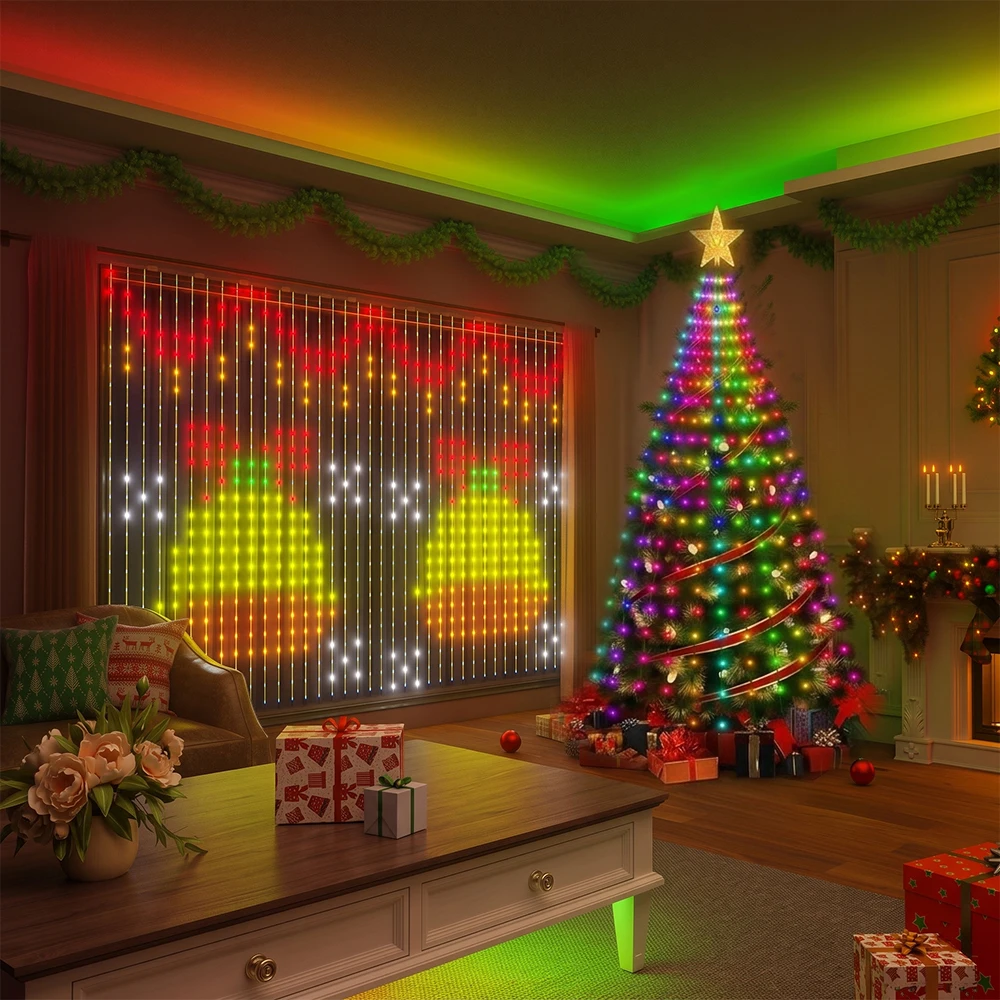 Smart Color Changing Christmas Halloween Tree Light String App Remote Control Led Music Sync 16M Multicolour Timer IP65 Waterproof Indoor Outdoor RGB Xmas Lights