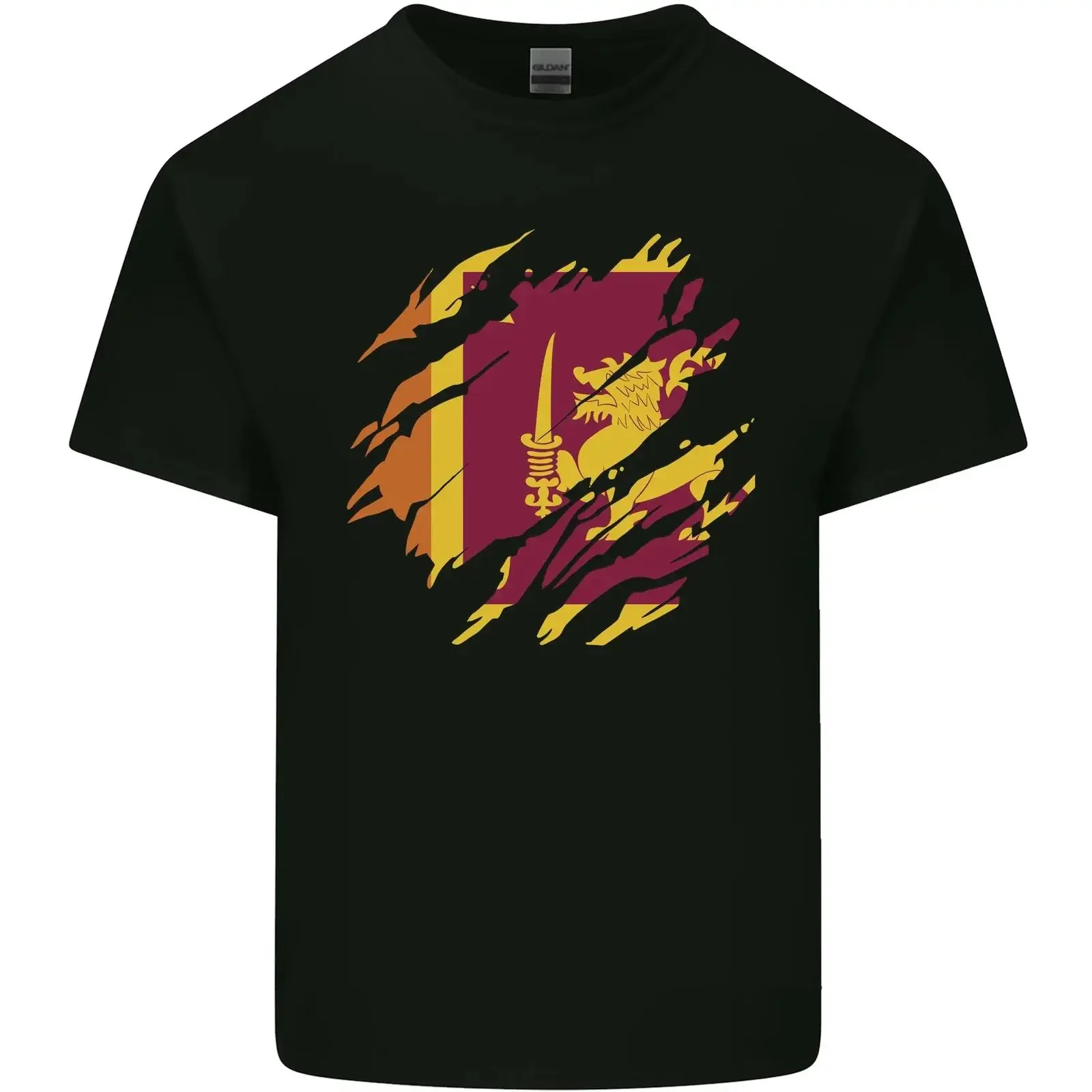 T Shirt Zerrissene srilankische Flagge Sri Lanka Tag Fußball Kinder vintage Washed homme Soft Casual Breathable fashion