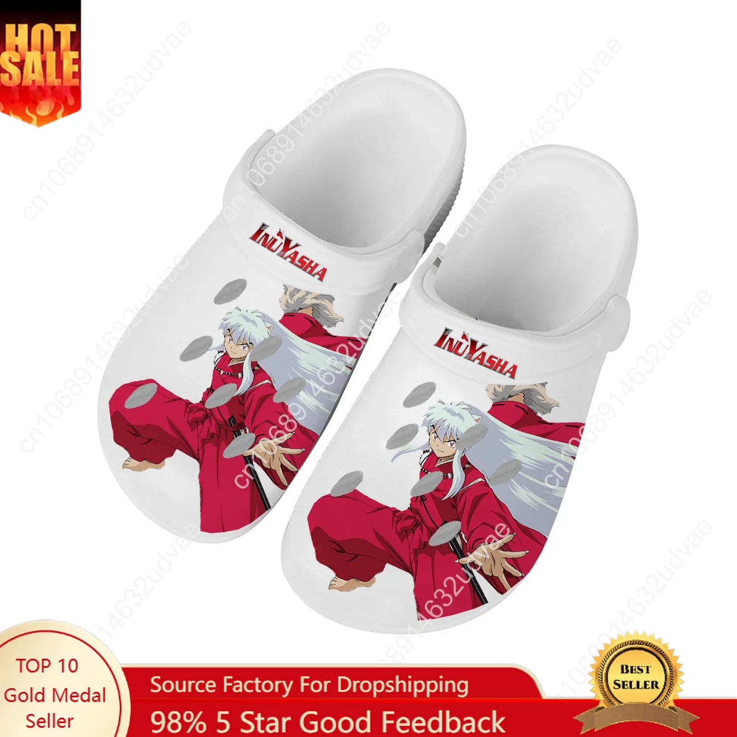 

InuYasha Water Shoes Mens Womens Comfortable Home Garden Clogs Customizd Sandals Beach Breathable Hole Slippers