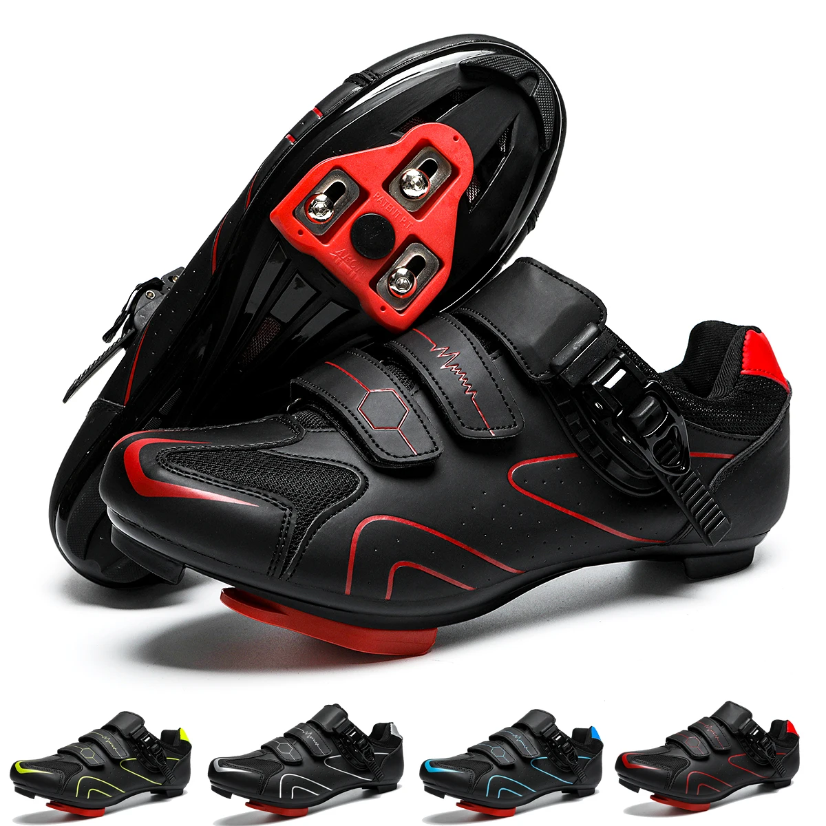 Mens Cycling Shoes Compatible with Peloton Indoor Bicycle Pedals Clip in Road Bike Shoes Pre-Installed with Look Delta Cleats