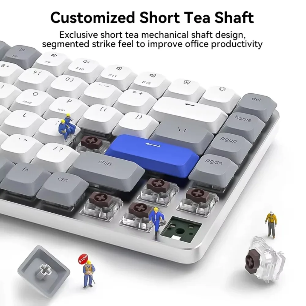 AUSDOM Arikey84 기계식 키보드 75% 레이아웃 84 키 무선 블루투스 얇은 게이머 키보드 로우 프로파일 게임 액세서리