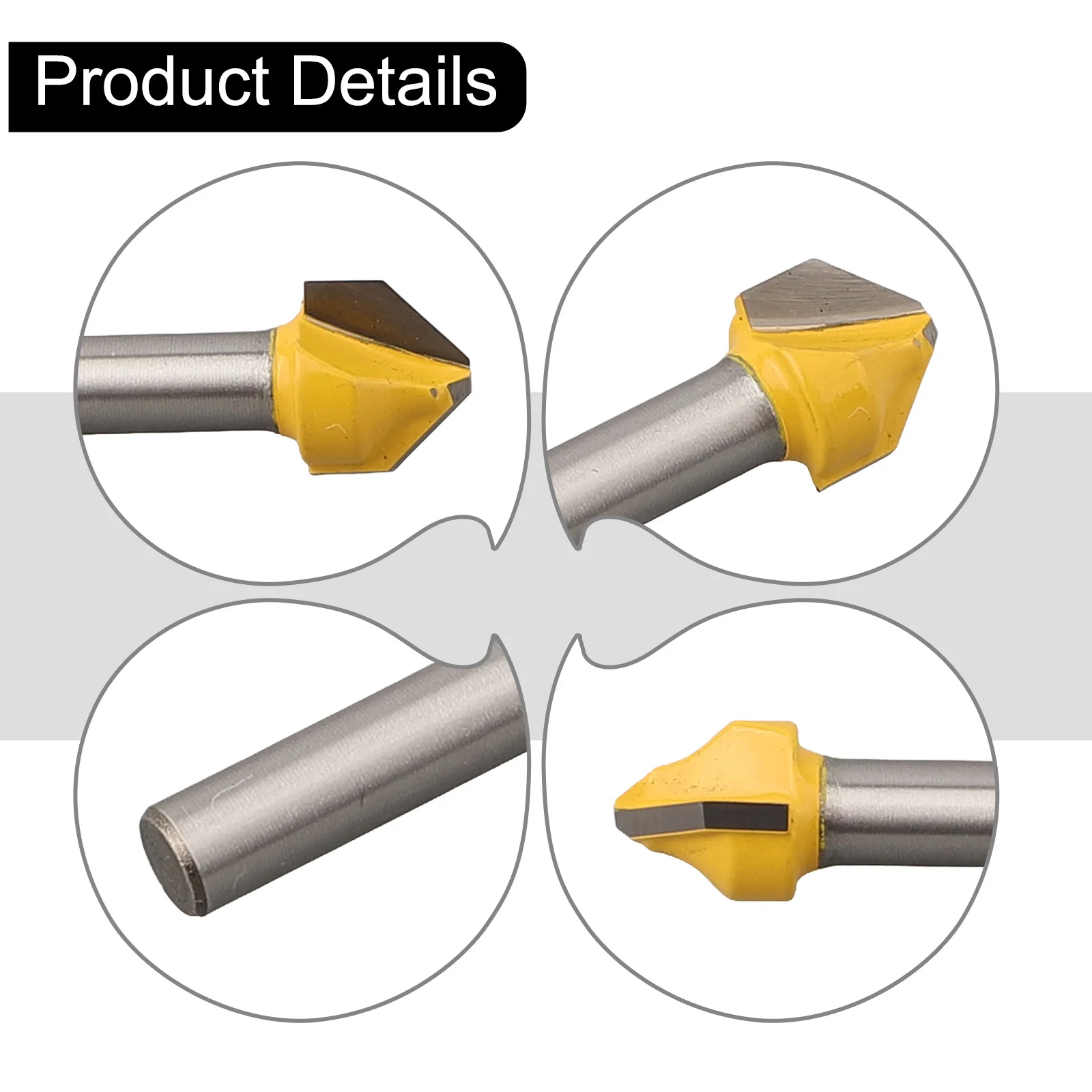 Excellent Physical Properties Router Bit Chamfer Concentricity Cutting Performance Degree V Shaped Flat Head V Shaped