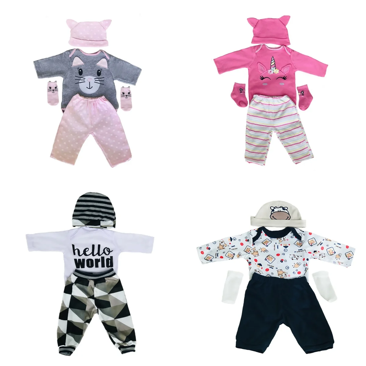 Attyi 3 in 1 Reborn Baby Doll Clothes for 18-20inch Silicone Reborn Baby Dolls Realistic Newborn Baby Doll Outfits Clothing