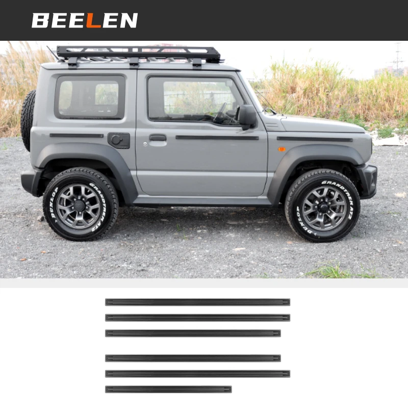 For 2019-2026 Suzuki Jimny Black Warrior Style Side Door Line Trim Strip Blacked-Out Body Decoration Sticker Exterior Accessorie