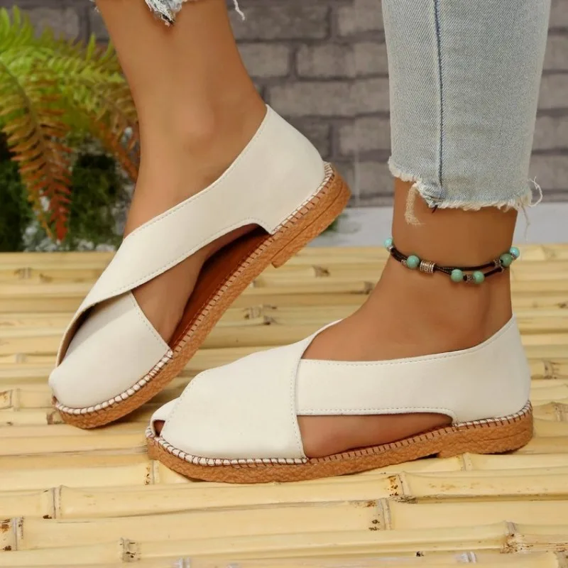 

New Women Designer Sandals Flat Low Heel Sneakers Casual Gladiator Barefoot Loers Slip-on Summer Spring Comfortable Loers 43