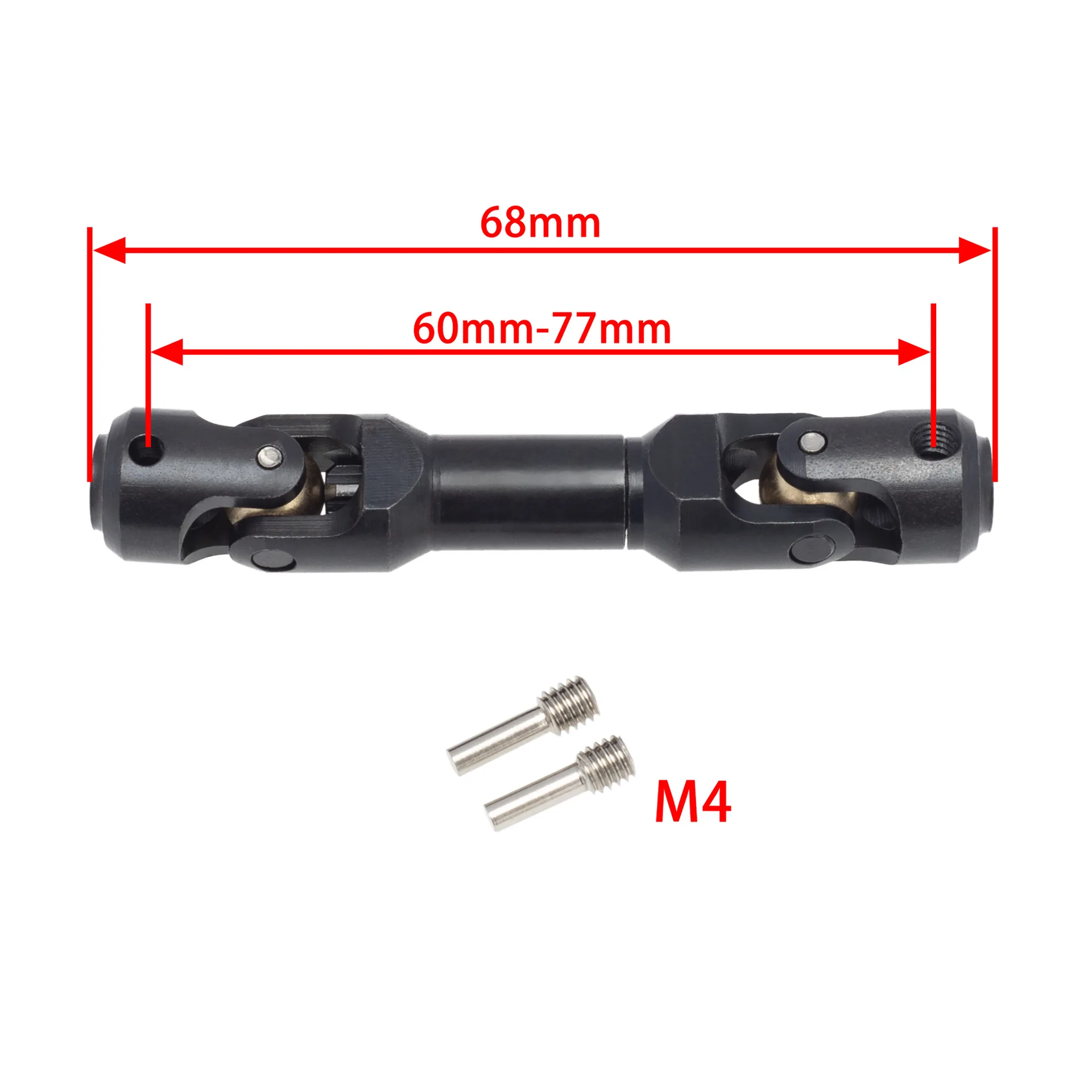 

Black Heavy-Duty Drive Shaft Brass Bead Drive Components Cross Junction RC Crawler Shaft Iron Material Six Bite Design