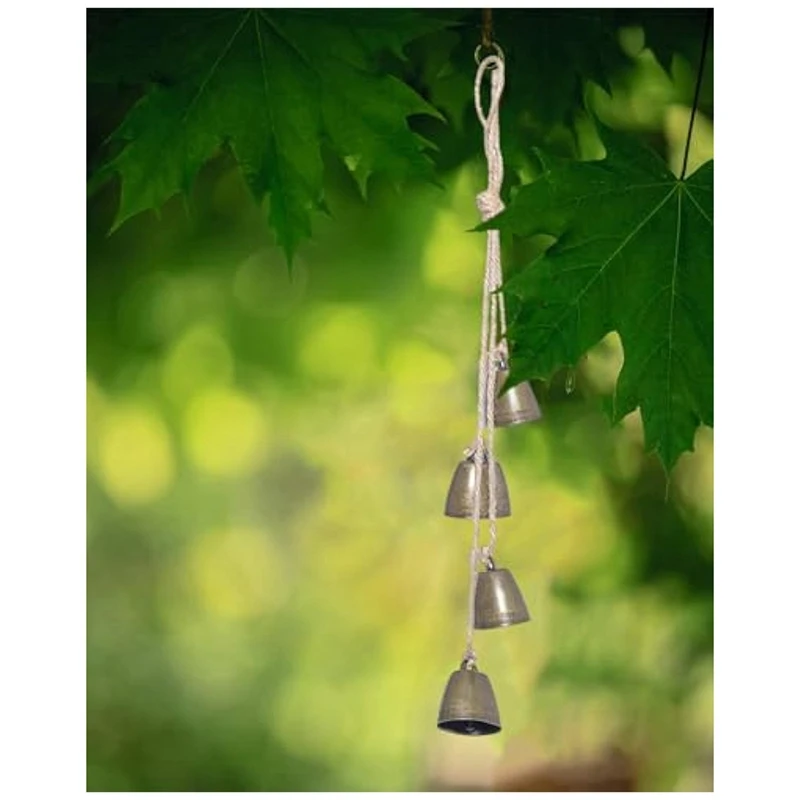 Vintage Handmade Brass Bell with Lanyard, Perfect for Door, Living Room, Garden and Wall Decoration