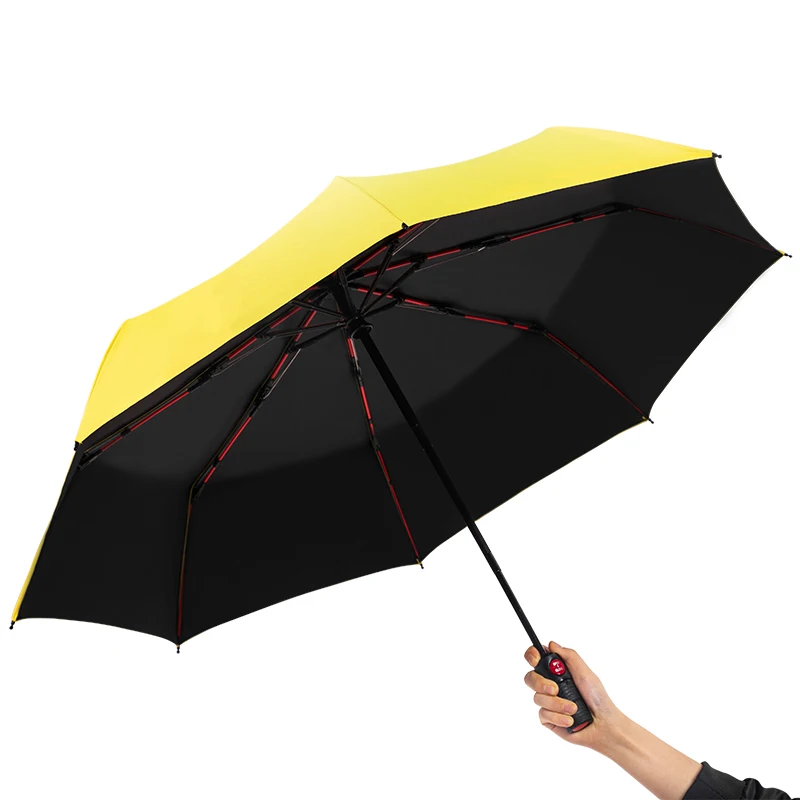 8 Bone Automatic Umbrella Windproof Fiber Shade Sunblock UV Protection Full Automatic Umbrella Business Men Folding Umbrella - view 2