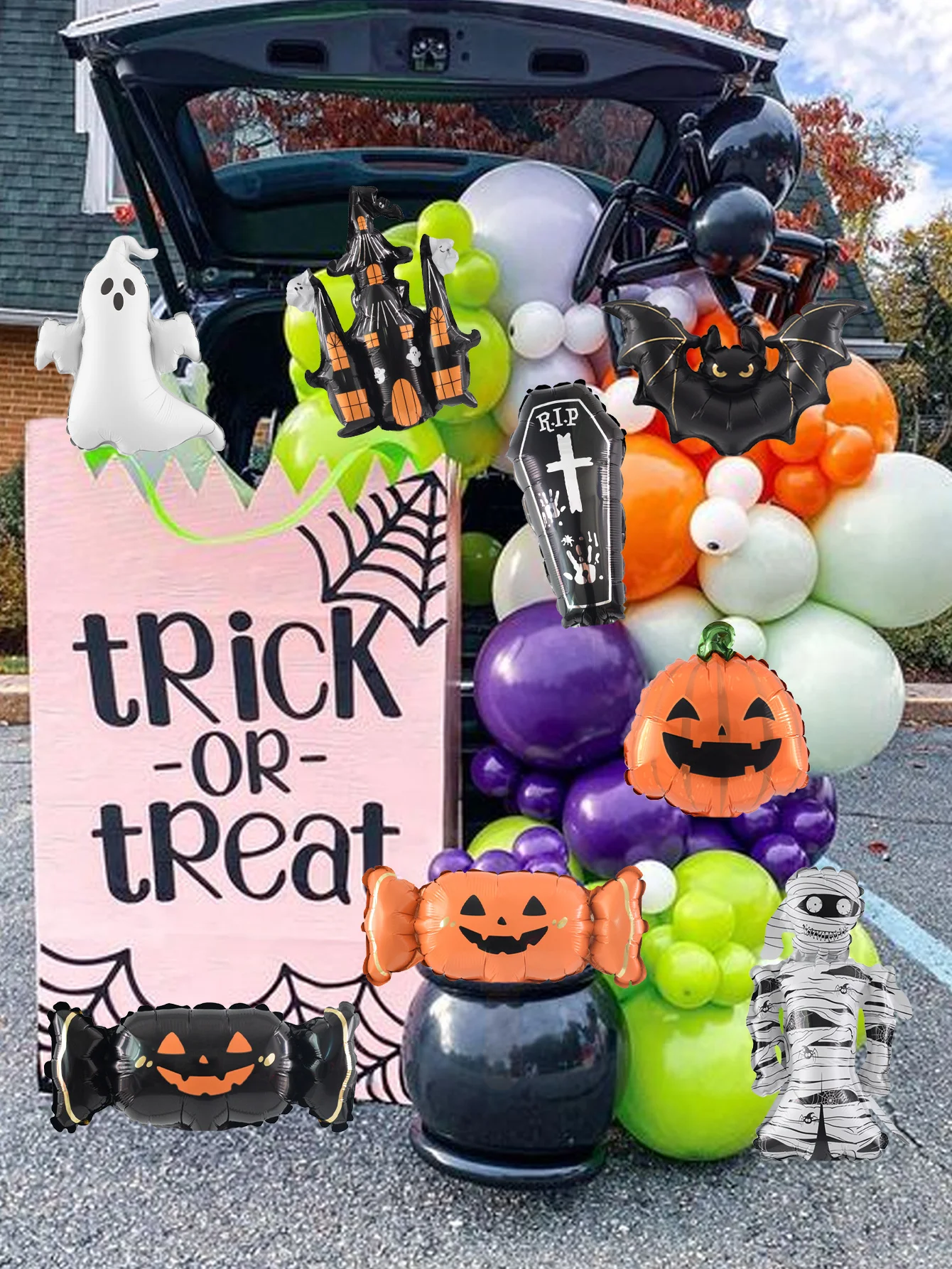8-teiliges Halloween-Folienballon-Set – Ideal für Halloween-Partydekorationen, gruselige Themenpartys, Heimdekoration, festliche Atmosphäre – Detail 3