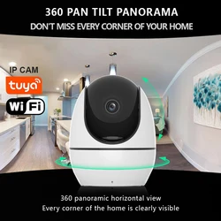 Meian Tuya Two-way Voice Motion Human Detect IP Camera Indoor WiFi Wireless 1080P 2K HD 360°Pan Tilt Full Color Baby Care