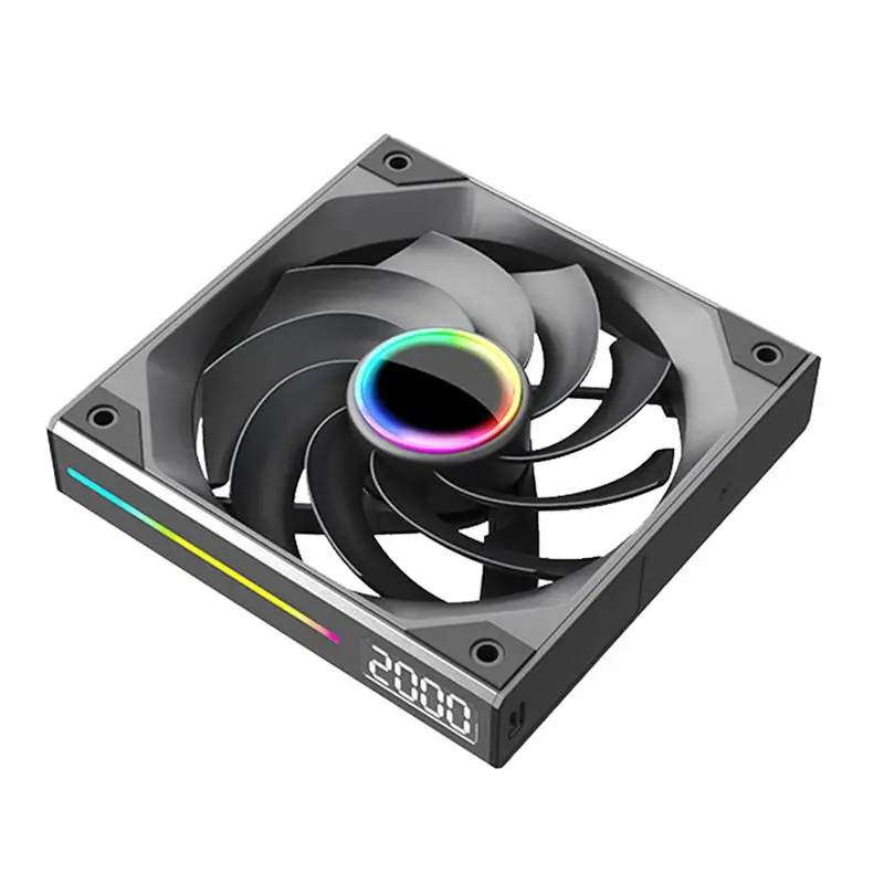120Mm Digital Display ARGB Light Synchronization Wire-Free Splicing Mute Case Fan 4PIN PWM CPU Motherboard REGULAR