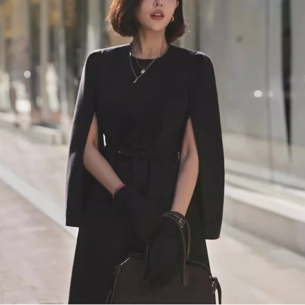 تنورة Ele Ladylike Cape Dr النسائية الراقية ذات الخصر المفصلي للتنقل على الكتف awl ميدي تنورة f Sve round Ne