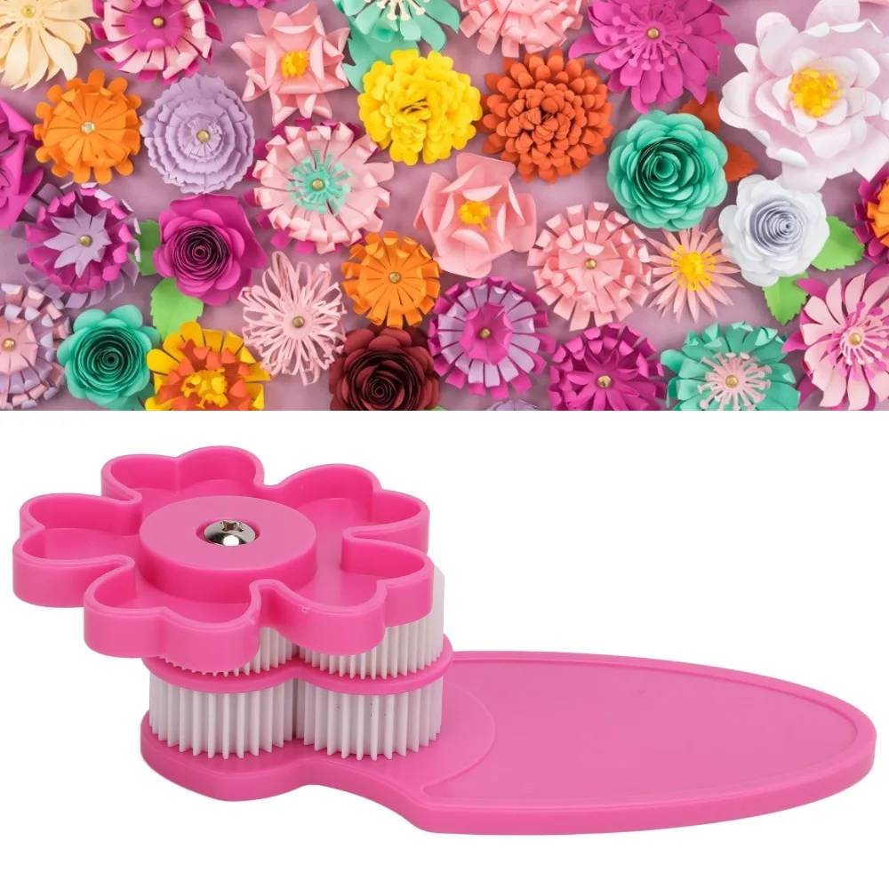 Herramienta Ligera para Ondular Papel, Juego de Herramientas Pequeñas de Plástico para Quilling, Ondulador de Plástico Rojo Rosa para Proyectos DIY