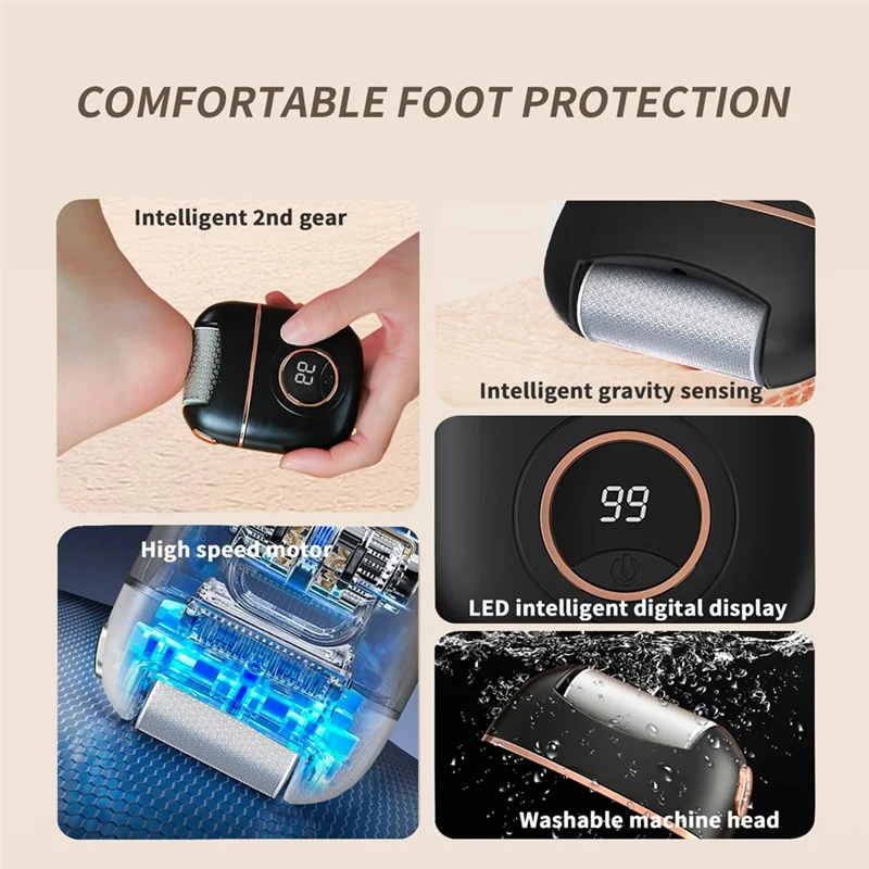 AB43-Heel Sander With Skin Trimmer, Electric Foot Callus Remover For Smooth Feet Care, Pedicure Machine For Foot Callus Removal