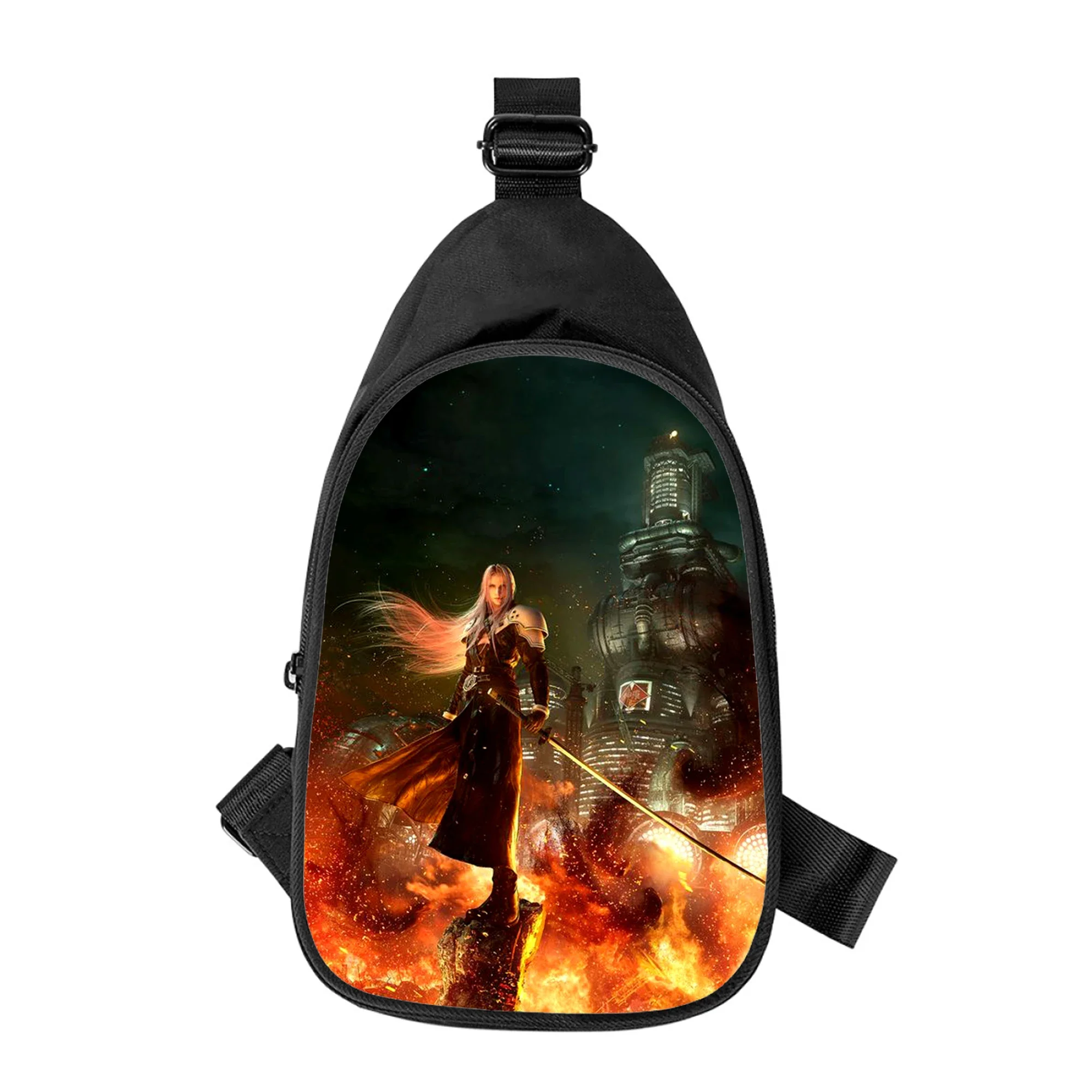 Final Fantasy-Bolso cruzado en el pecho para hombre y mujer, bolsa de hombro con estampado 3D de Sephiroth en diagonal, paquete de cintura escolar para marido, nuevo