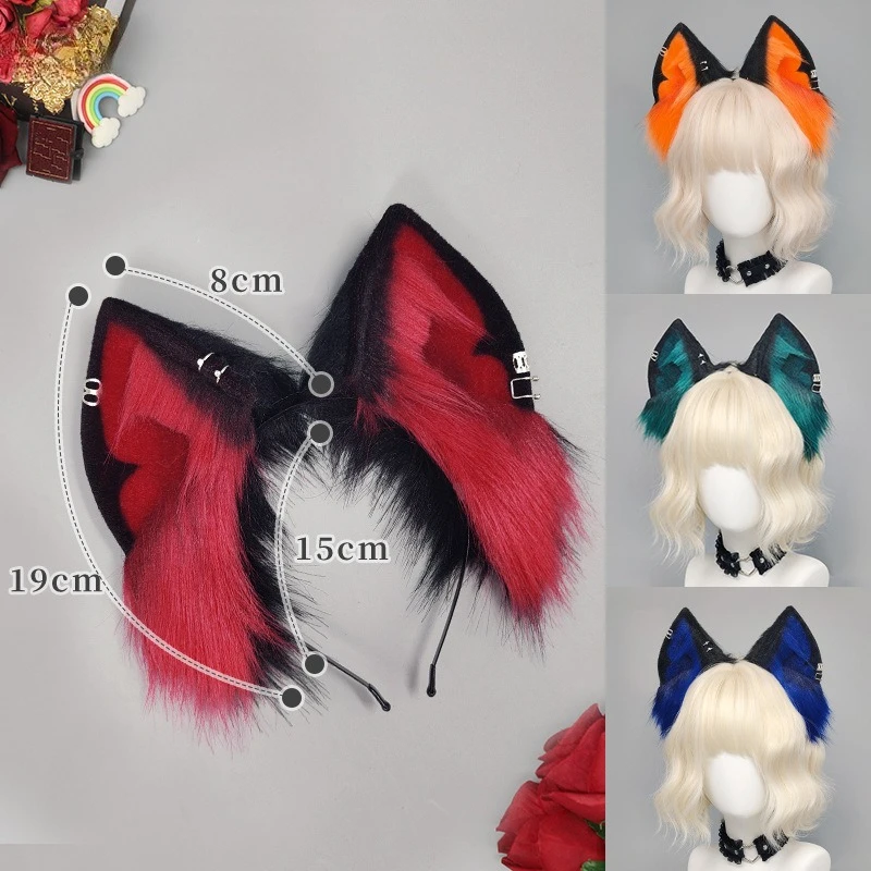 New Halloween handmade animal ear headwear cosplay plush simulation fox ear comic headwear