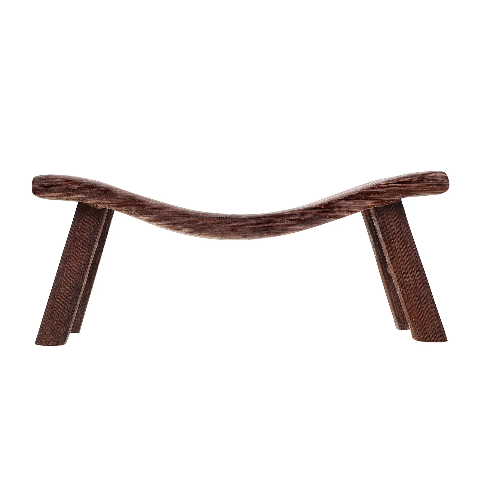 1Pc Wenge Arch-Shaped Wooden Neck Pillow Chocolate Summer Cool Neck Support Massager Stretcher for Home Comfort