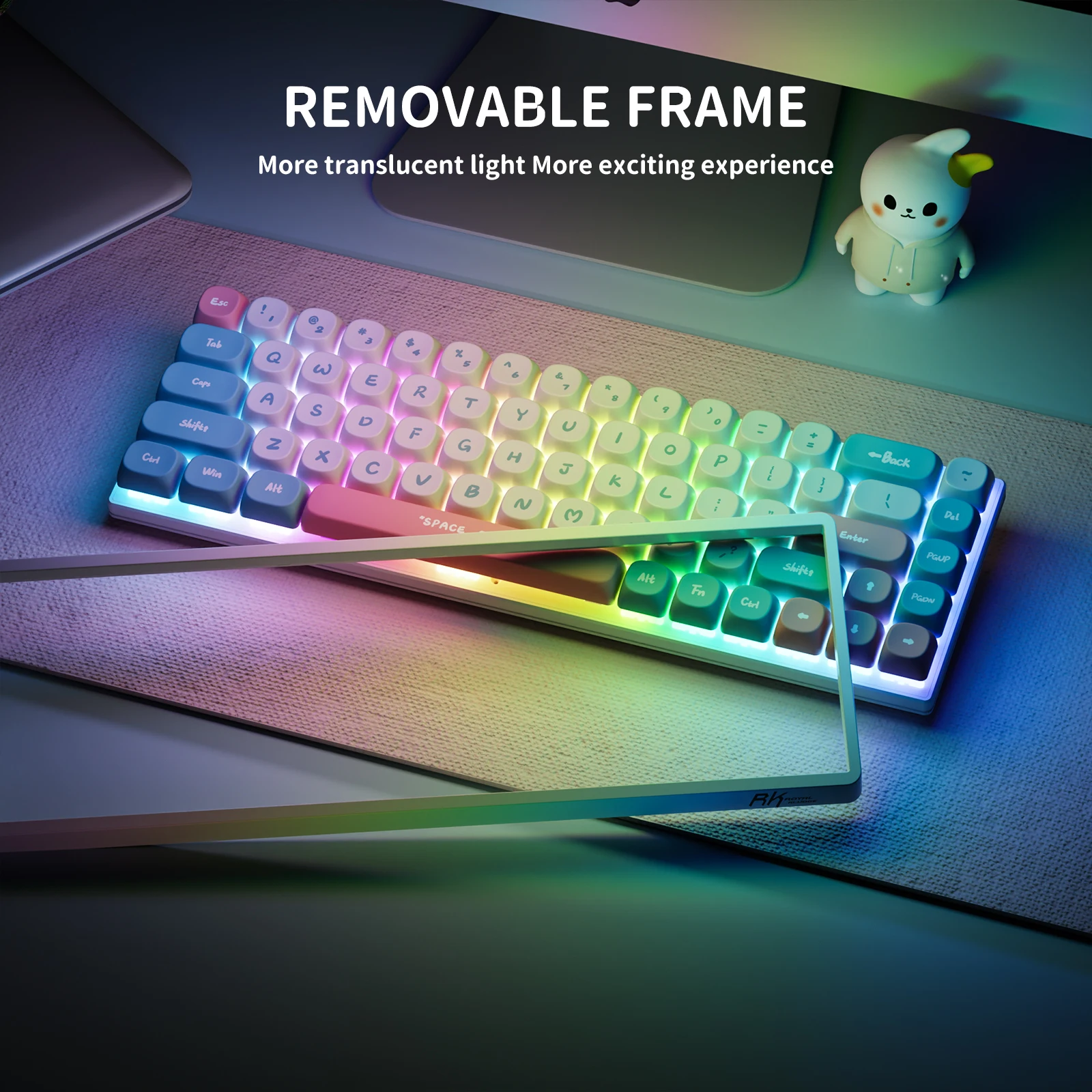 RK Royal Kludge RK837 Russian Mechanical Keyboard 68 Keys 65% RGB