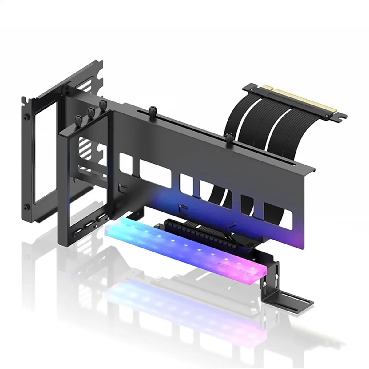 ABGZ Universal Vertical GPU Holder PCIe 4.0 X16 Kit Riser ATX Case 5V 3PIN ARGB Video Card Holder Graphics Card Bracket Black