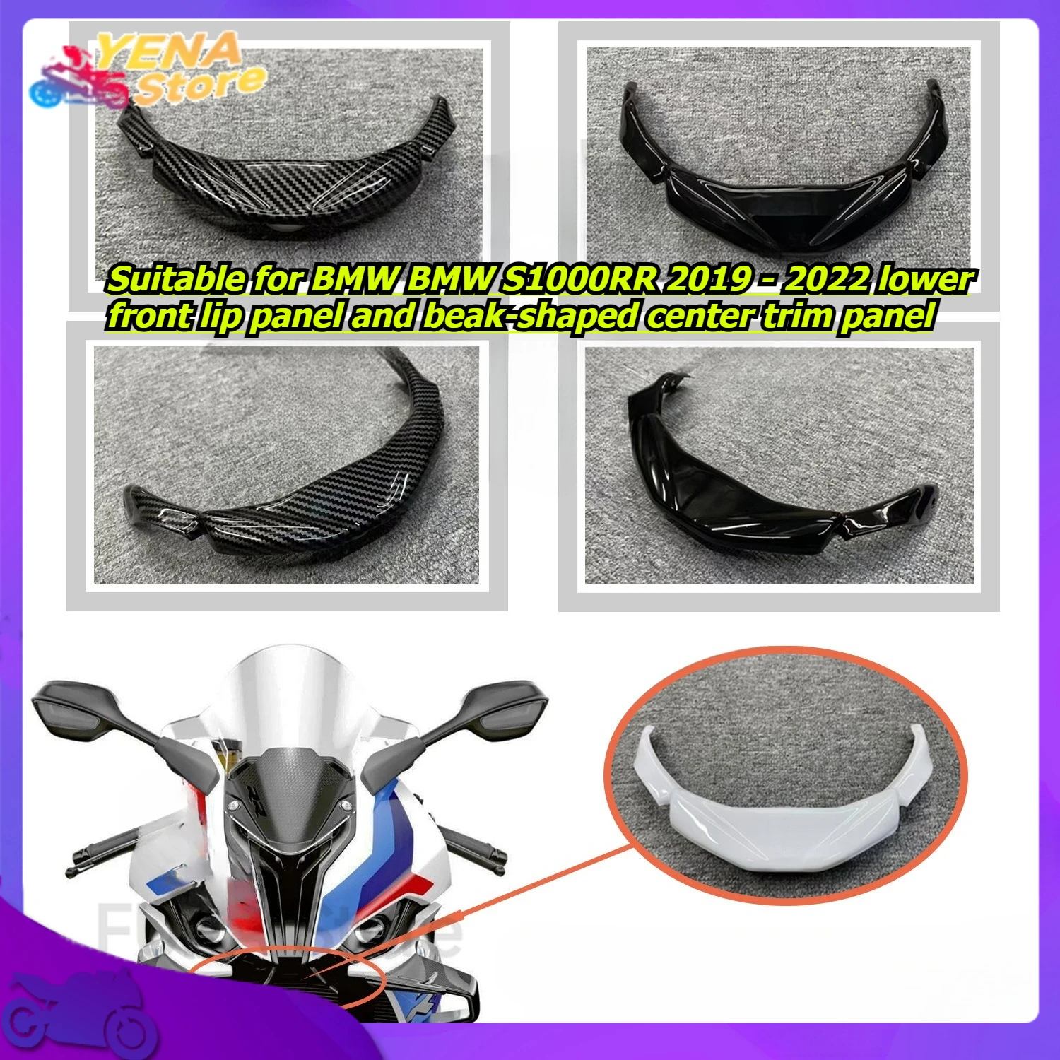 

Motorcycle front fairing aerodynamic wing lower cover protection. Suitable for BMW S1000RR 2019-2022 motorcycle accessories.