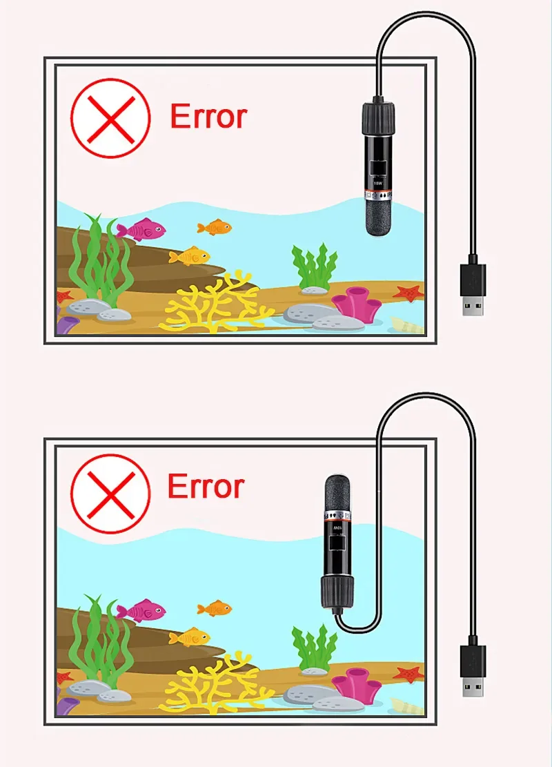 USB Mini pręt grzejny do akwarium dla małych ryb 26. ° C Stała temperatura Grzałka akwariowa Zanurzalny termostat Grzałka 10W