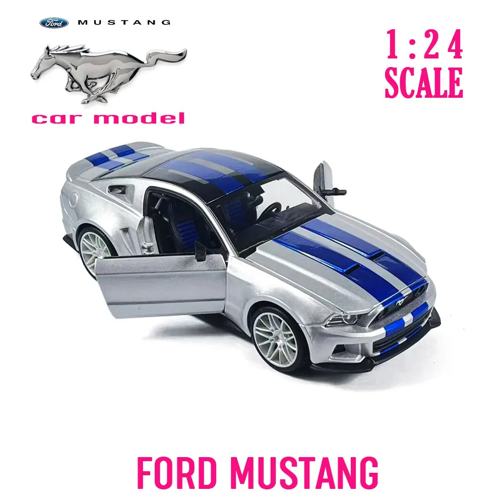 

Модель автомобиля Ford Mustang в масштабе 1/24, копия отлитых под давлением коллекционных автомобилей, украшение для интерьера, рождественский подарок, игрушка для мальчика