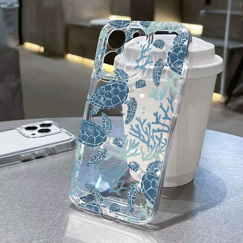 Turtle Painted Phone Case For Samsung Galaxy S26 Ultra S24 S25 Plus S23 S22 Note 20 A36 A53 A35 A54 A16 A55 A34 A56 Soft Cover