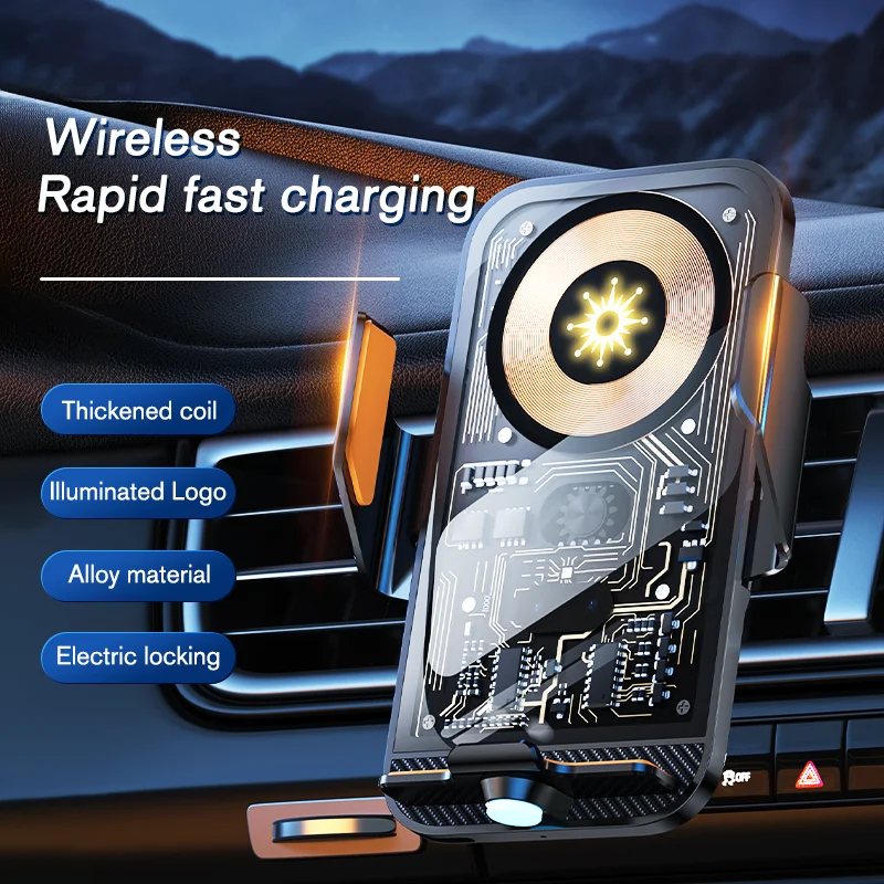 Автомобильная беспроводная подставка для мобильного телефона, 66 Вт, зарядное устройство для станции быстрой зарядки, автоматическое инфракрасное зондирование для iPhone 15 141312, Samsung Xiaomi