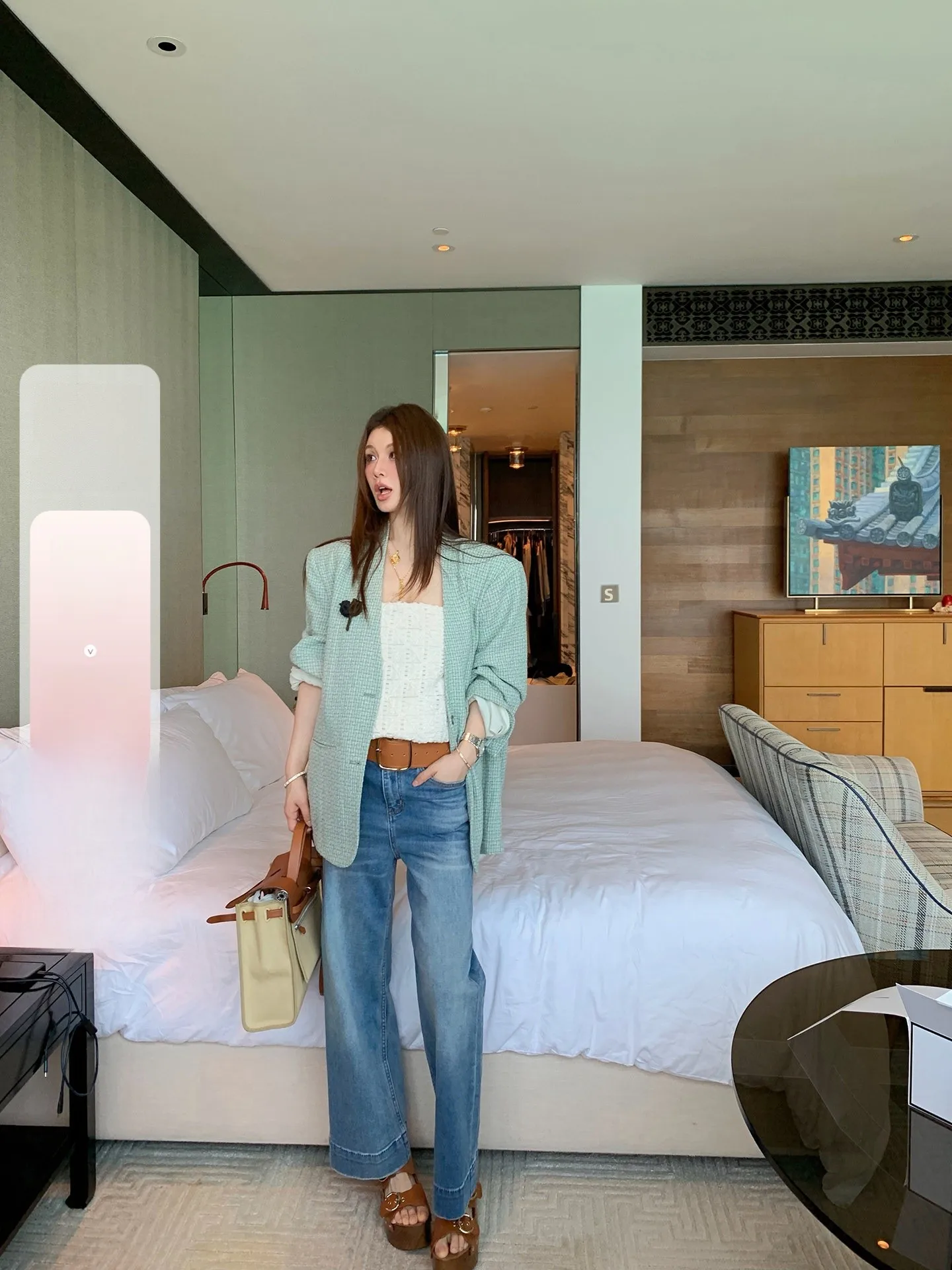 

Comfortable Classic Style Loose Fit High Waist Straight Leg Jeans Women's Summer Drapey Nine-Piece Pants Versatile Casual Denim