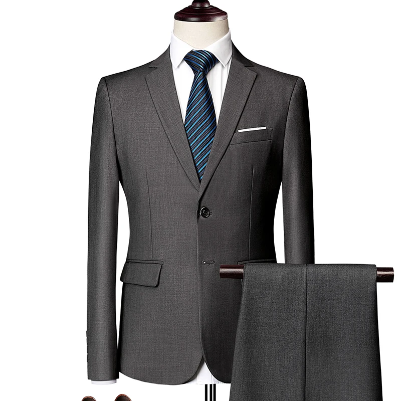 

High-quality, fashionable and stylish men's business casual suit set, two-piece suit set, British-style wedding suit