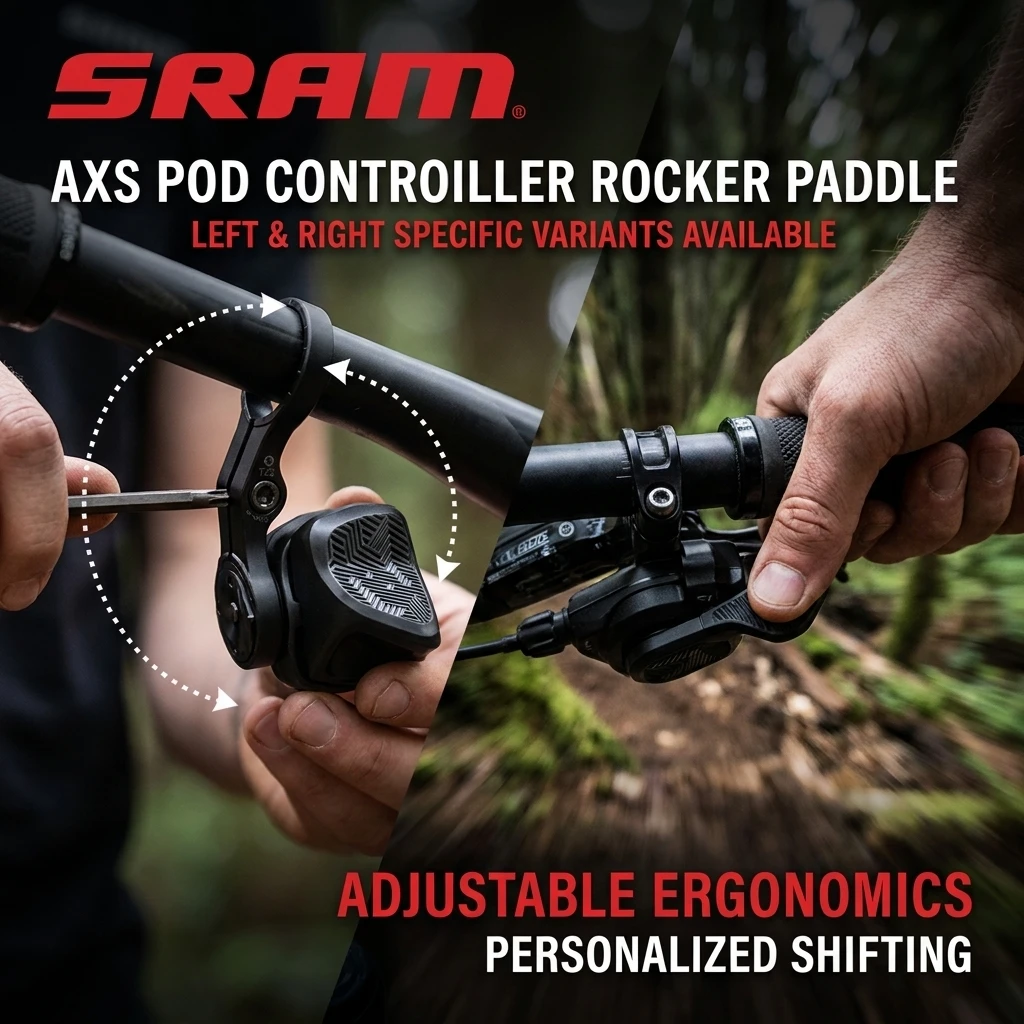 Palanca de Cambio SRAM AXS Pod Rocker |   Compatible con Eagle Powertrain y Flight Attendant |   Pinza Discreta MMX |   Izquierda/Derecha |   Negro