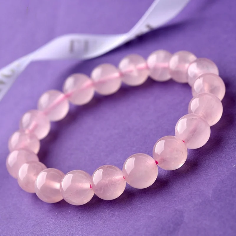 6-14mm Madagascar Ross Quartz PinkScattered Beads Beaded Bracelet