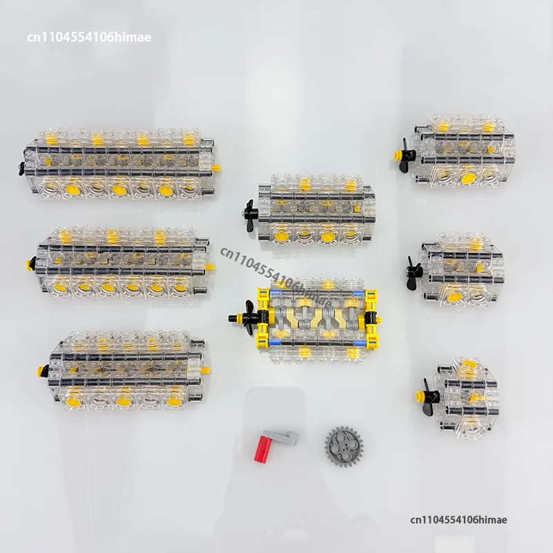 NEUER V2 V4 V6 V8 V10 V12 V14 Motorbausatz Sternform/Horizontaler Motorzylinder für Rennwagen Modifiziertes Fahrzeug Spielzeug Geschenk – Detail 4