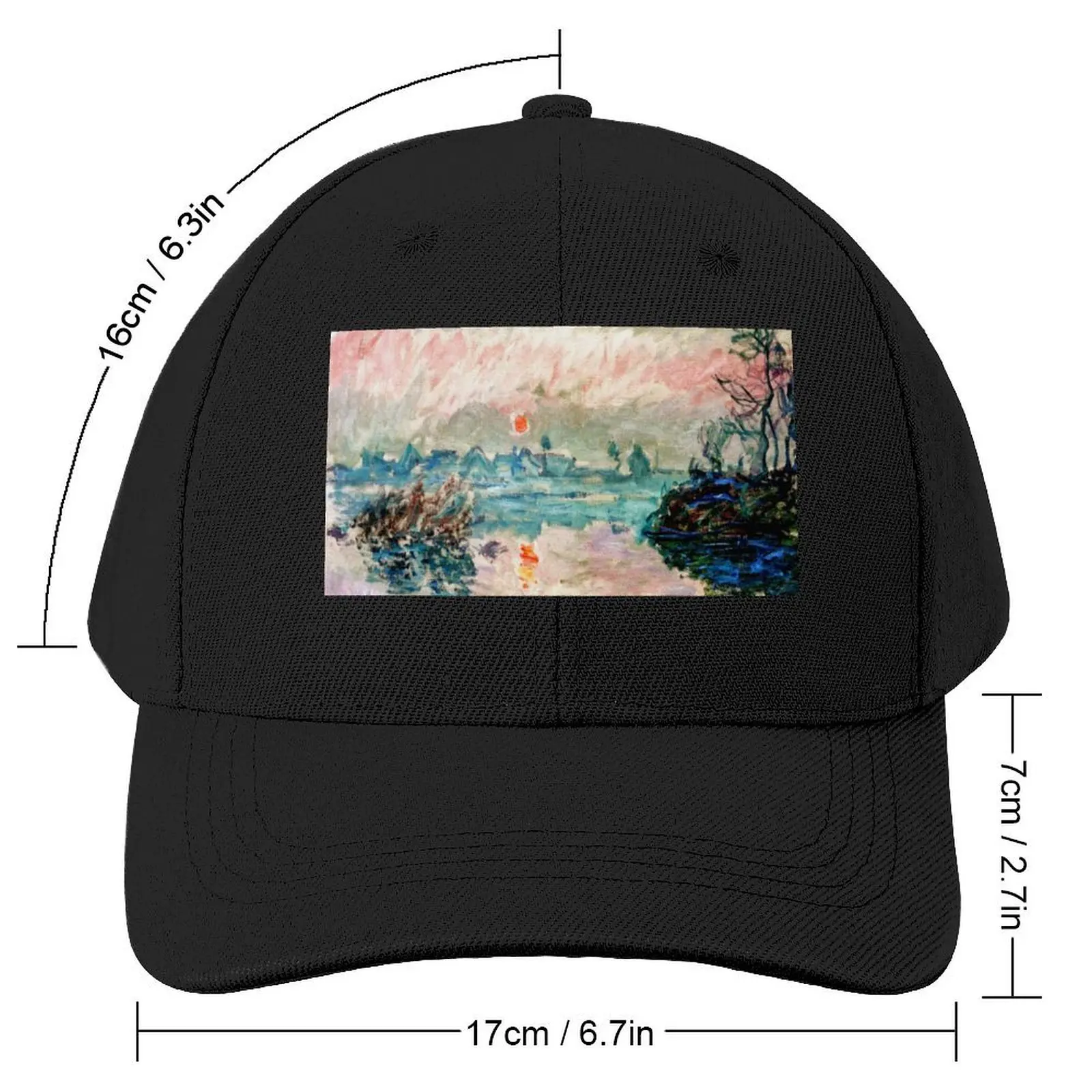 Claude Monet's 'Soleil couchant sur la Seine à Lavacourt' Baseball Cap Luxury Brand Fashion Beach For Women 2024 Men's