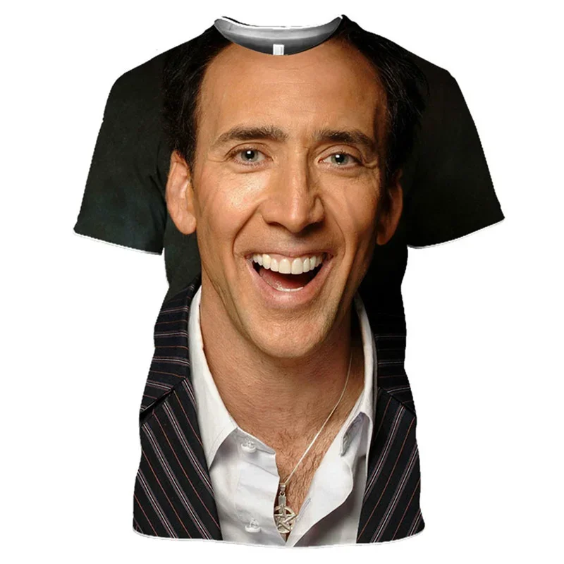 New Actor Nicolas Cage 3D Printing T Shirt Children  Streetwear Tee Shirts O-neck Tops Fashion Trends Funny Short Sleeves