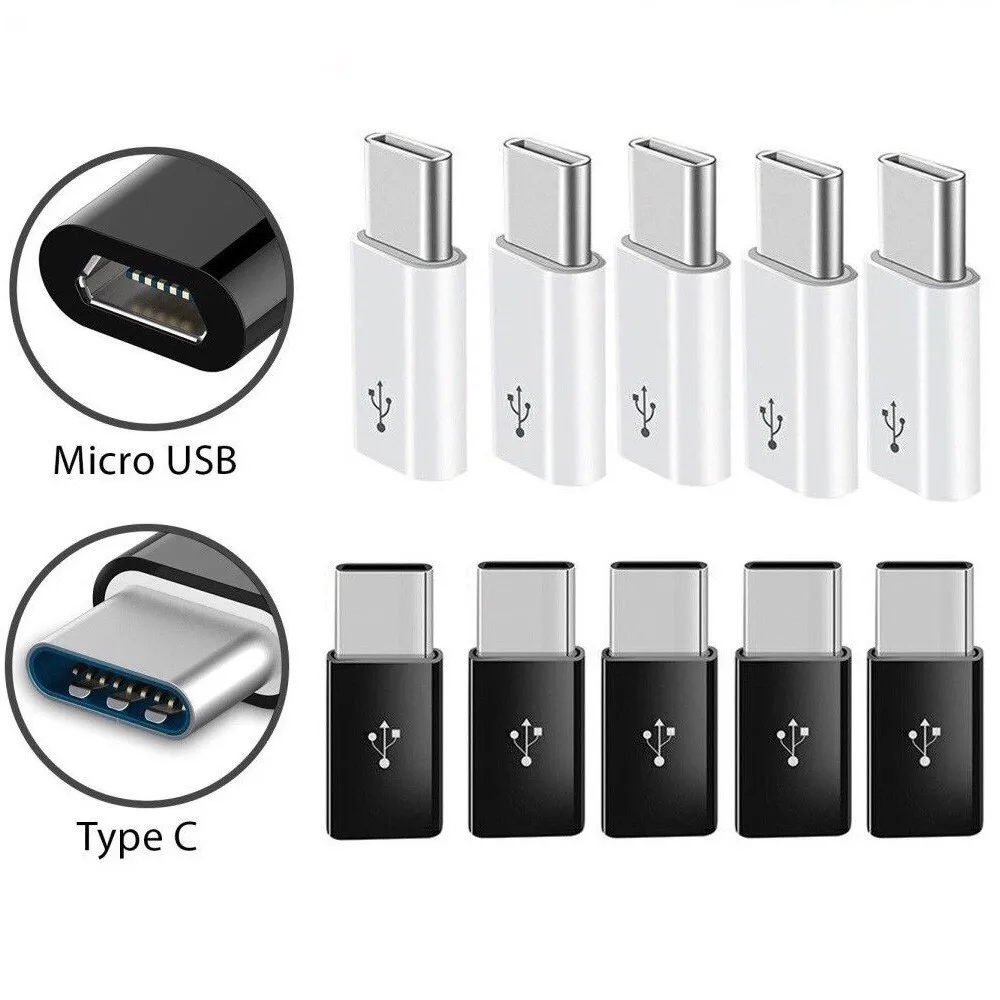 5-1Pcs Micro USB Female to USB 3.1 Type C Male Adapter OTG Converter For Samsung Xiaomi Universal Mobile Phone USB Adapters