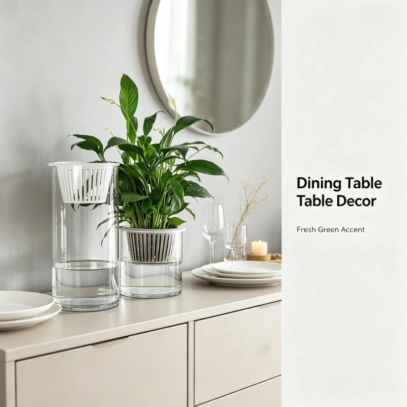 Transparent Hydroponic Glass Vase with Basket for Pothos Peace Lily Home Office Desk Plant Pot Modern Minimalist Decor Gift