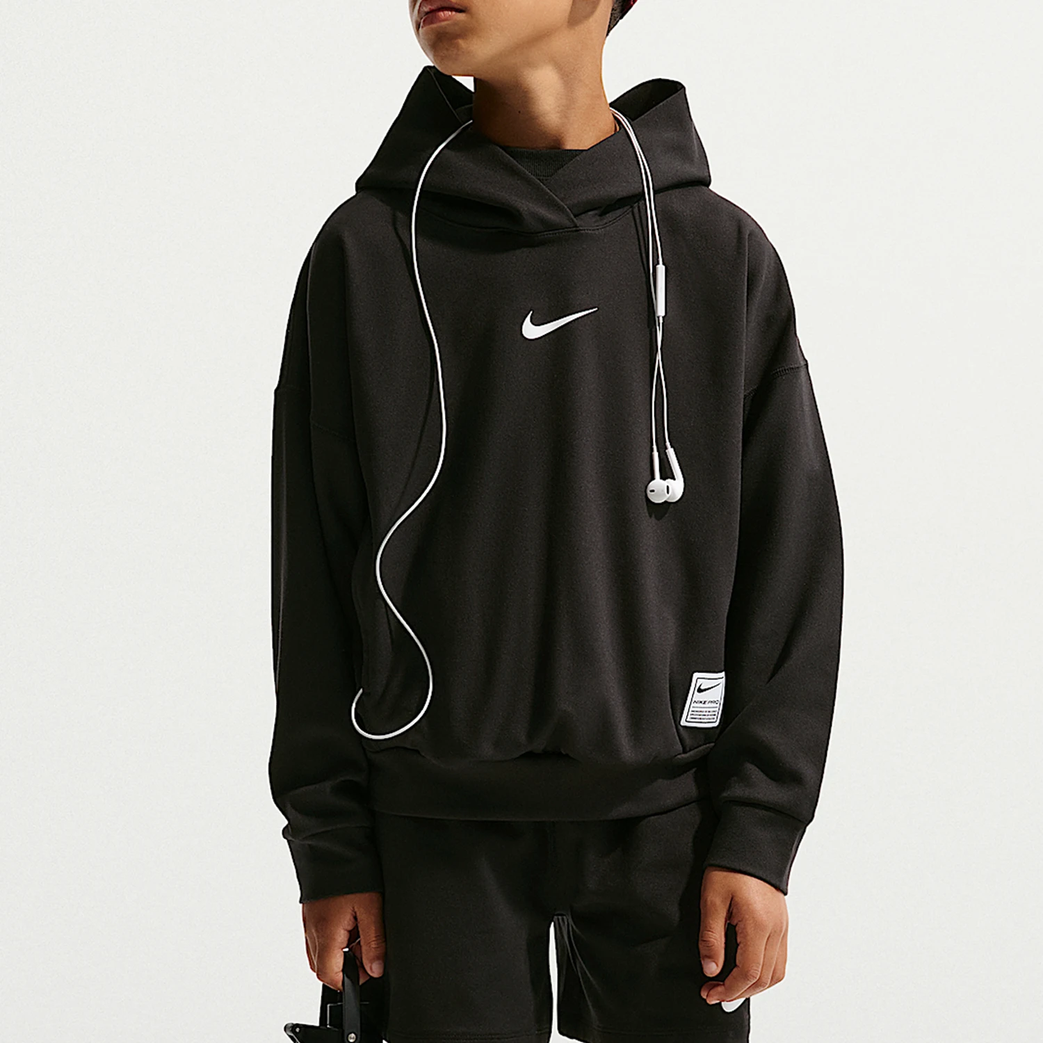 

Оригинальная спортивная трикотажная толстовка Nike для больших детей на весну и осень с капюшоном, свободного кроя, повседневная IF1723-010