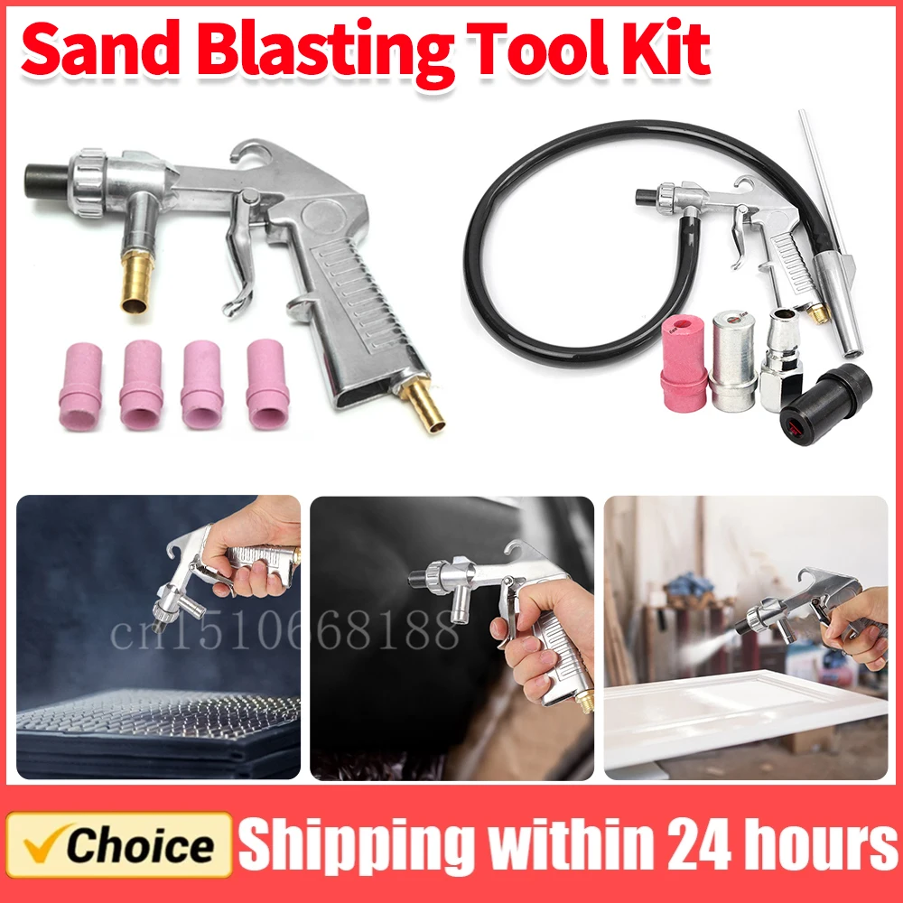 

Пескоструйный аппарат с воздушным сифоном, продувочный пистолет с 4 металлическими керамическими насадками, наконечником, пневматический абразивный набор инструментов для пескоструйной обработки