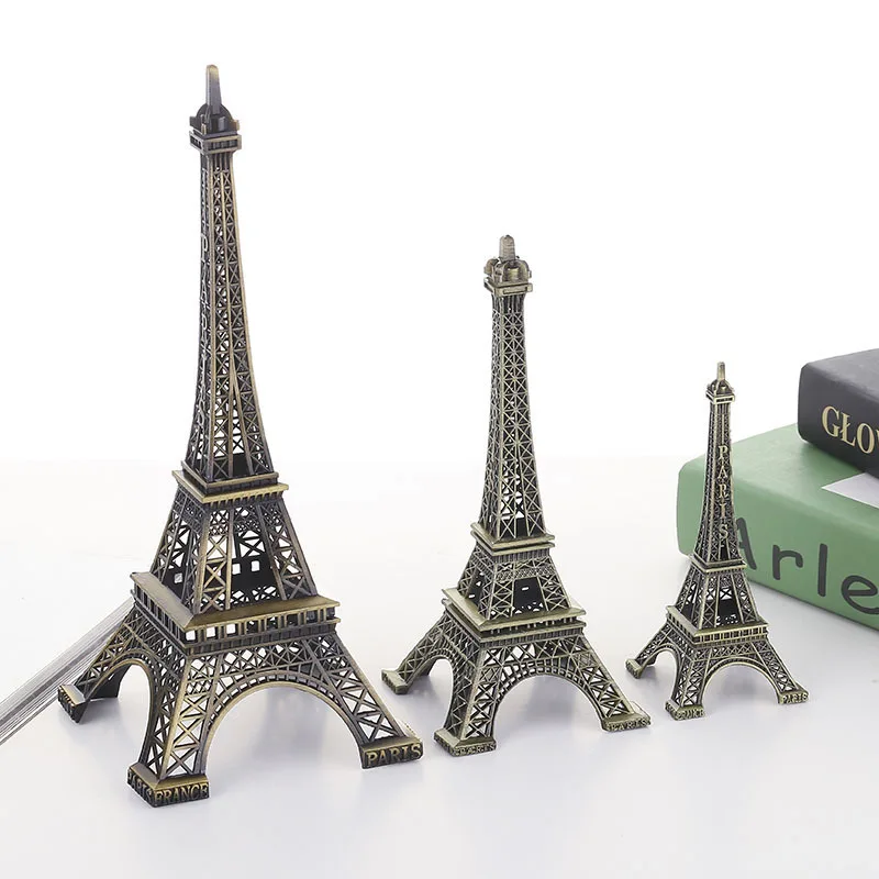 

6Pcs Alloy Mini Eiffel Tower Statue Vintage Style Desktop Decoration Table Centerpiece Souvenir Metal Eiffel Tower Statue