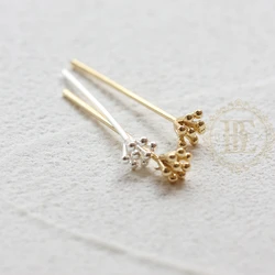 DIY Supply-Solid Brass Finding Head Pin - Flower Head 30mm (4758C)