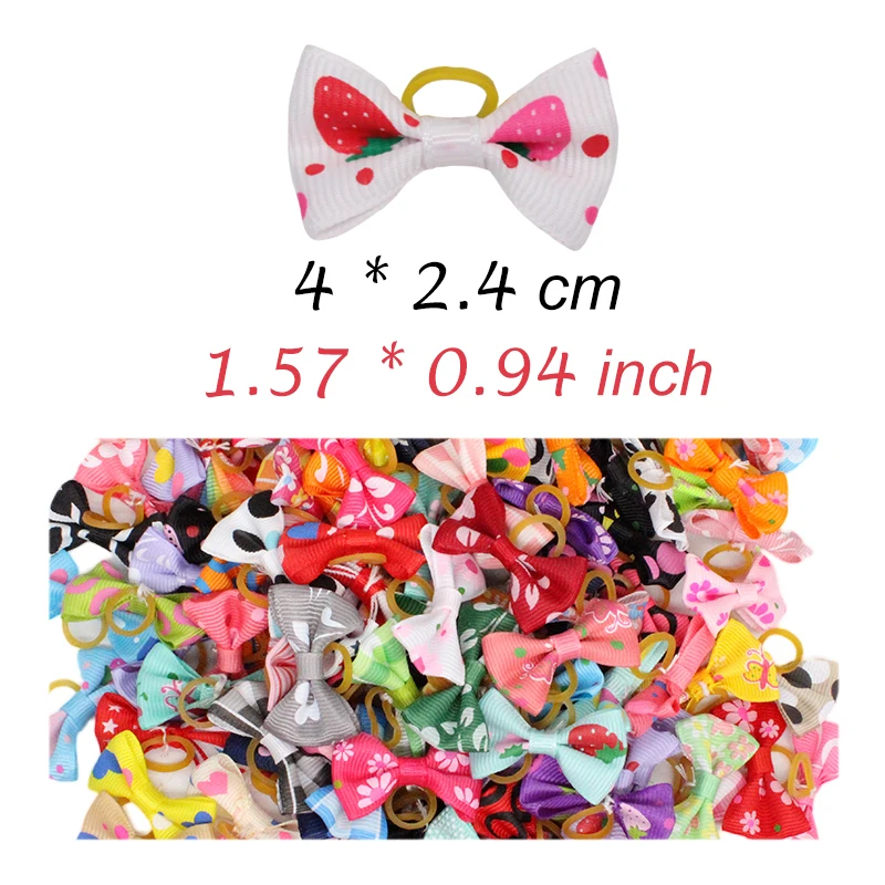 12/24/36pcs Pet Dog Bows Ball Hair Rubber Bands Grooming Puppy Pet Headwear Valentine's Day St. Patrick's Day Independence Day