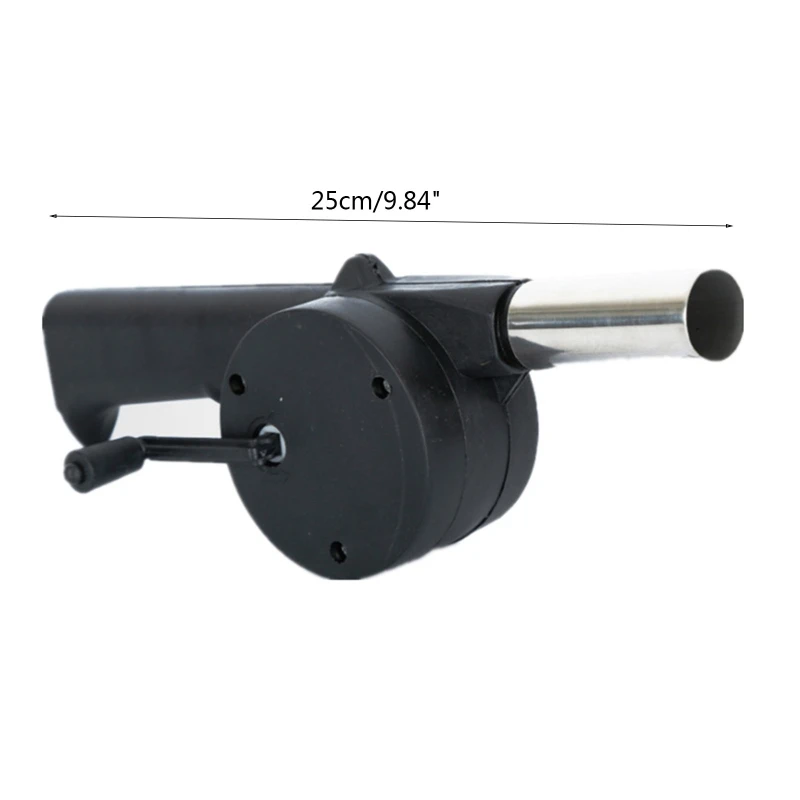 Hand Crank BBQ Fan Charcoal Blower Portable Barbecue Air Blower with Manual Handle Grill Barbecue Cooking Tool Durable 55KF