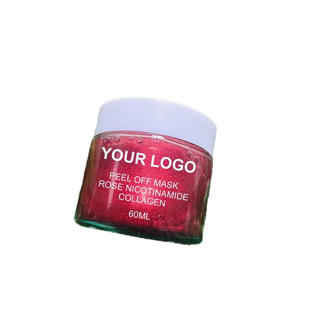 Masque Peel-Off de 60ml, dissolvant de points noirs de Rose, Nicotinamide, contrôle de l'huile, blanchiment, Logo personnalisé, soins de la peau, maquillage, vente en gros